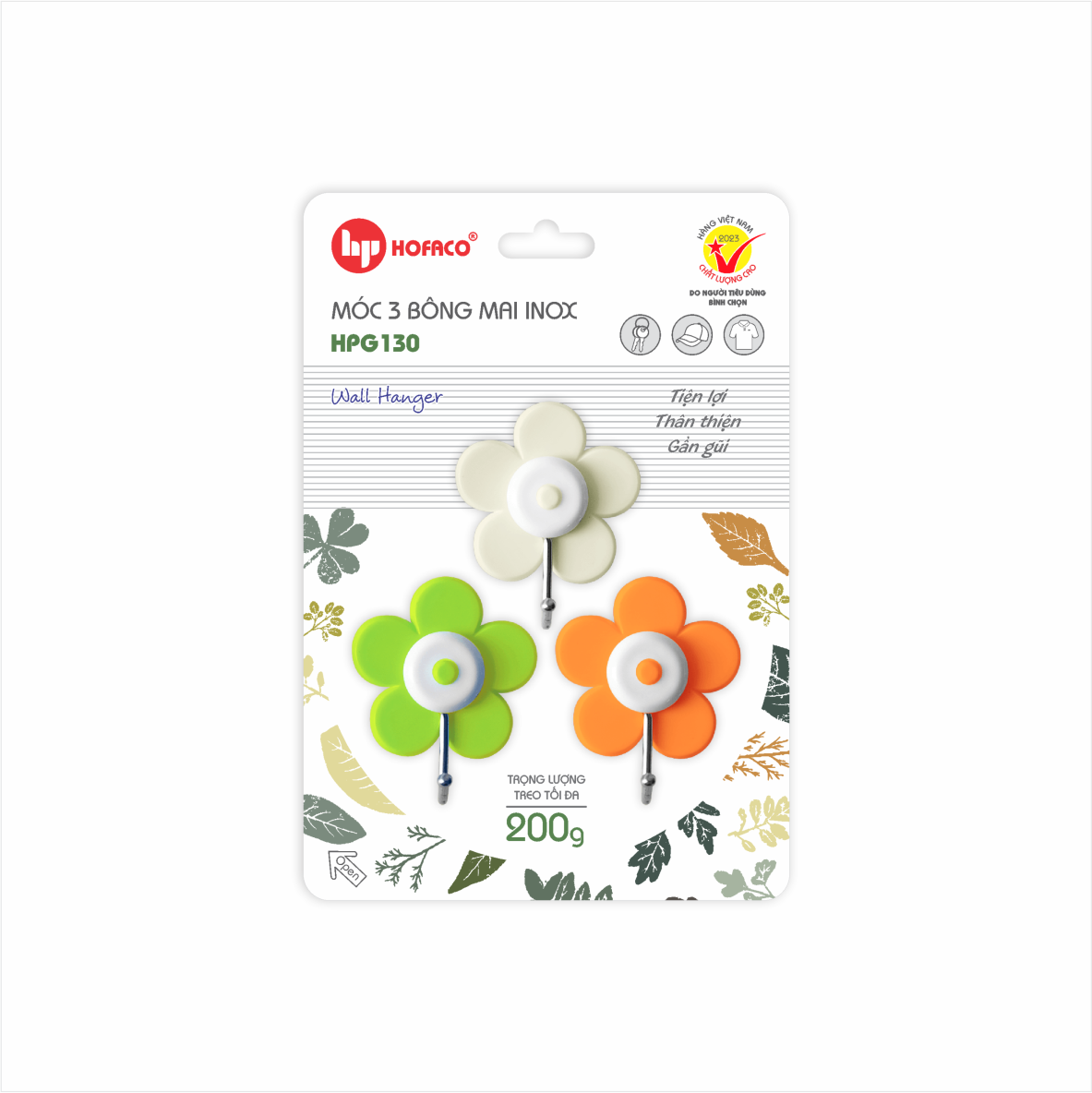 MÓC 3 BÔNG MAI INOX - HPG130