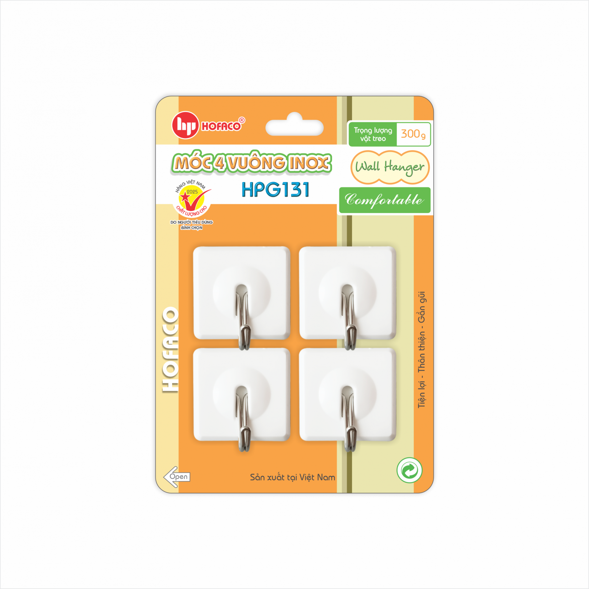 MÓC 4 VUÔNG INOX - HPG 131