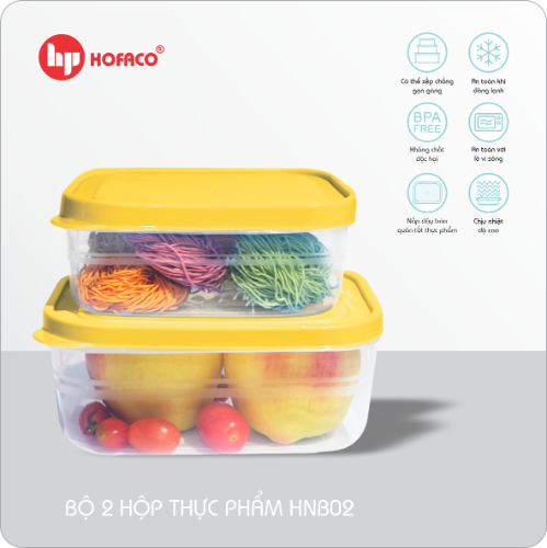 BỘ 2 HỘP THỰC PHẨM - VÀNG