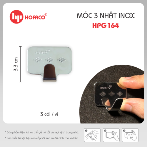 MÓC 3 NHẬT INOX - HPG164