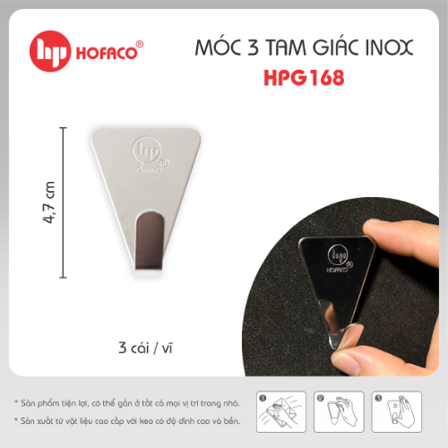 MÓC 3 TAM GIÁC INOX - HPG168