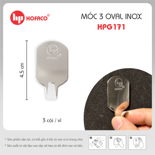 MÓC 3 OVAL INOX - HPG171