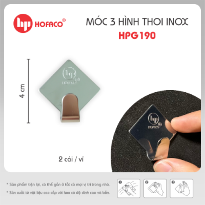 MÓC 3 HÌNH THOI INOX - HPG190