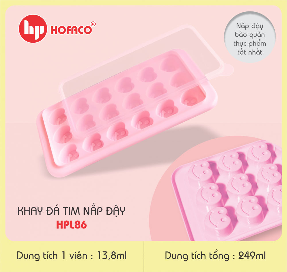 KHAY ĐÁ TIM NẮP ĐẬY - HPL 86