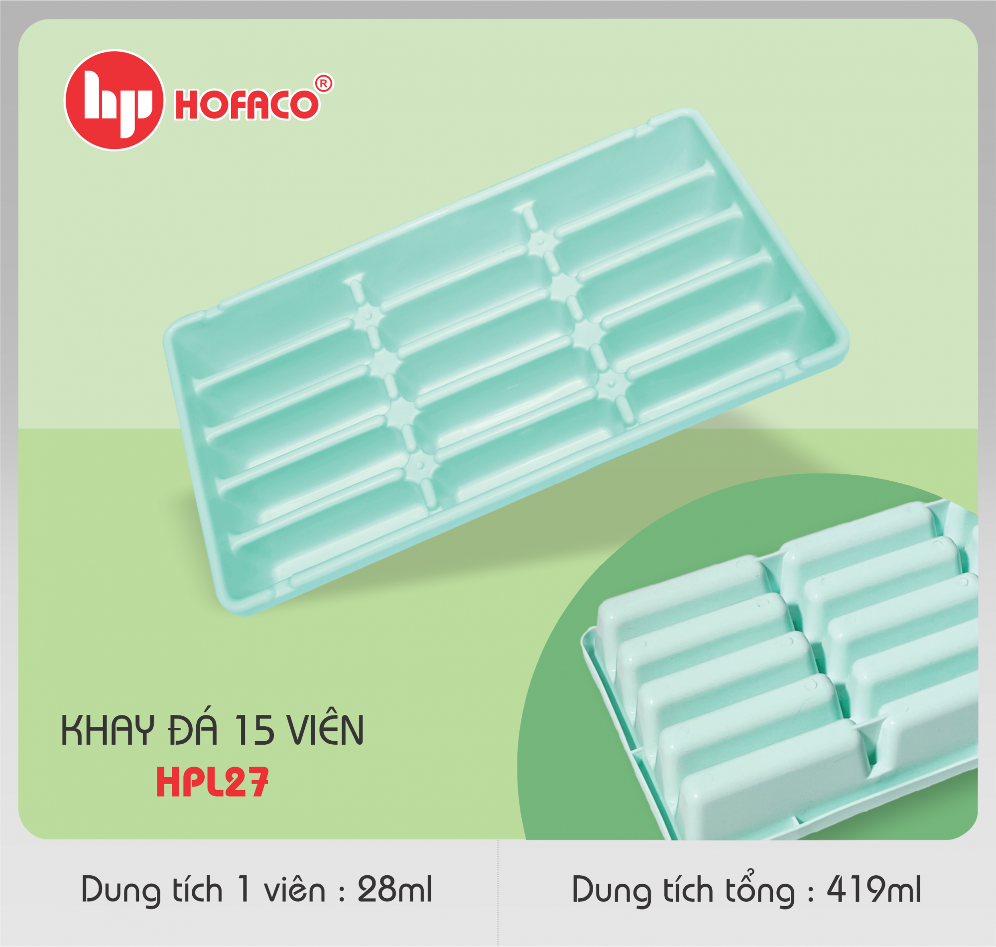 KHAY ĐÁ THẺ 15 - HPL 27