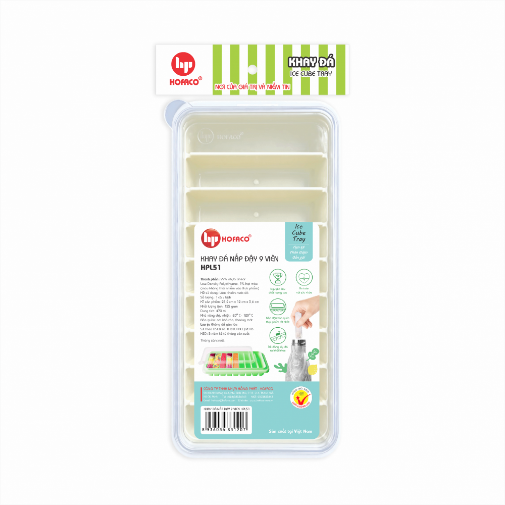 KHAY ĐÁ NẮP ĐẬY 9 VIÊN - HPL 51