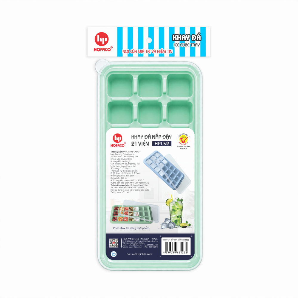 KHAY ĐÁ NẶP ĐẬY 21 VIÊN - HPL 52