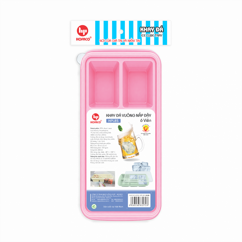 KHAY ĐÁ VUÔNG NẮP ĐẬY - HPL 85