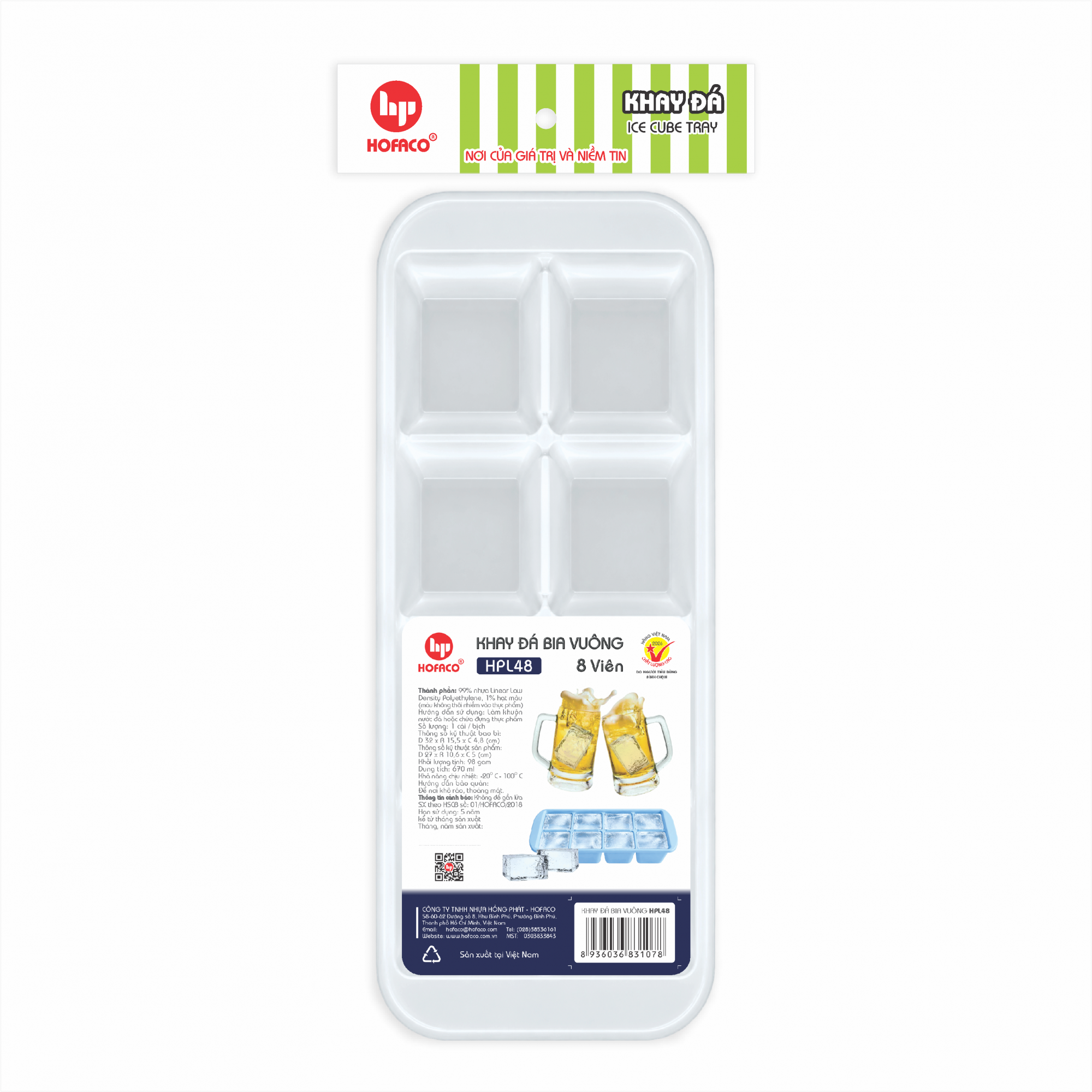 KHAY ĐÁ BIA VUÔNG - HPL48
