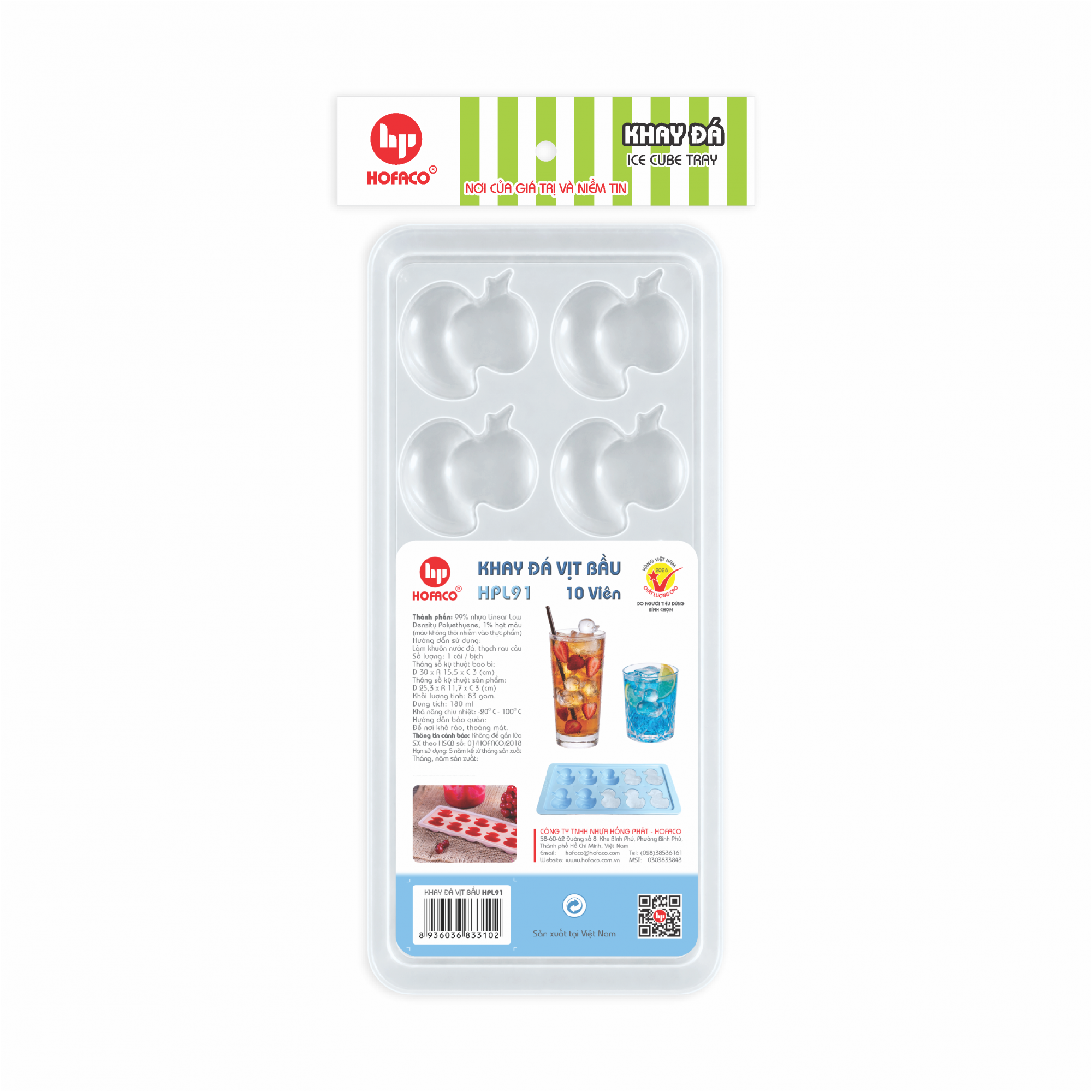 KHAY ĐÁ VỊT BẦU - HPL91